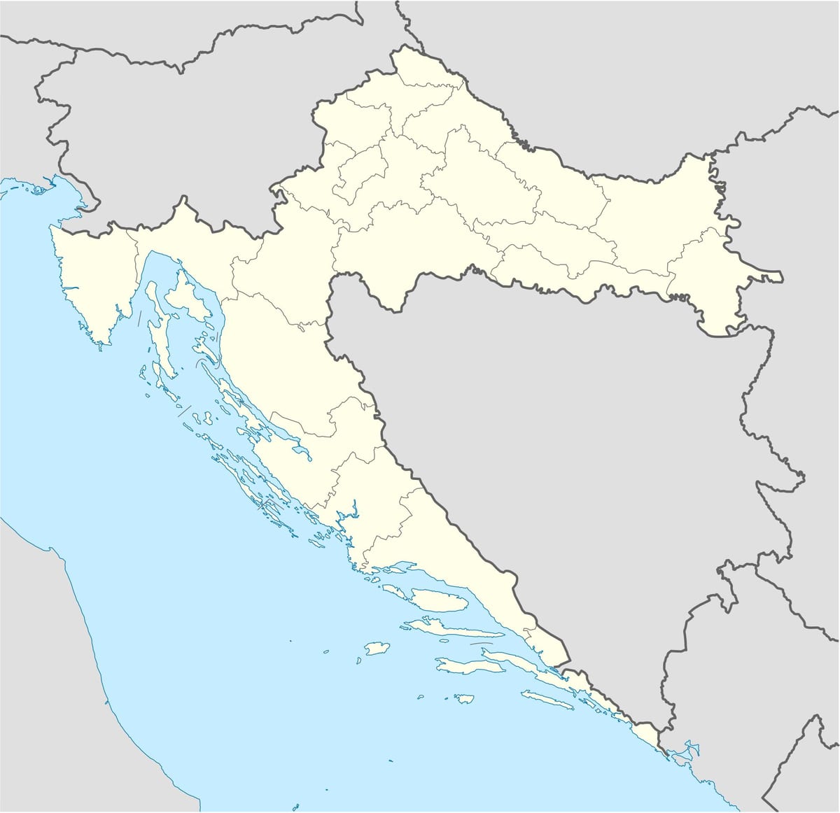 карта на Хърватия в офлайн