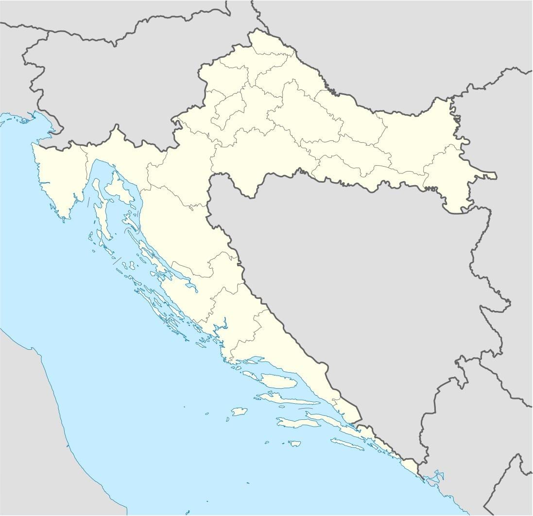 местоположение на картата на Хърватия