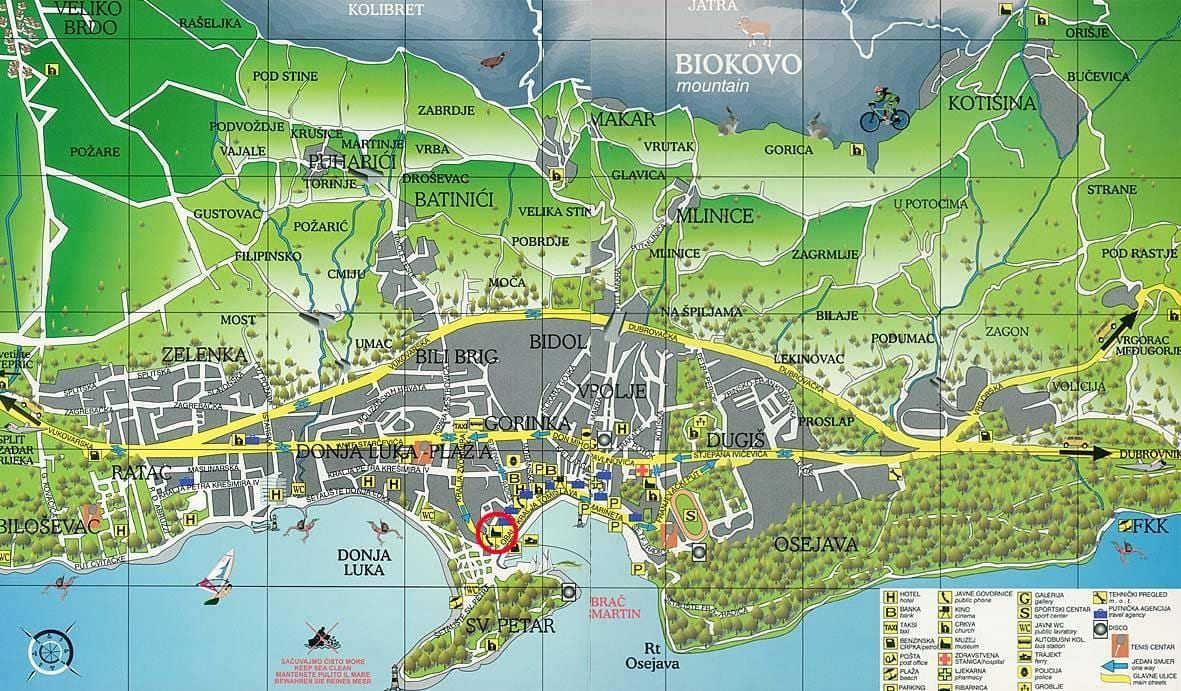 карта на макарска, Хърватска