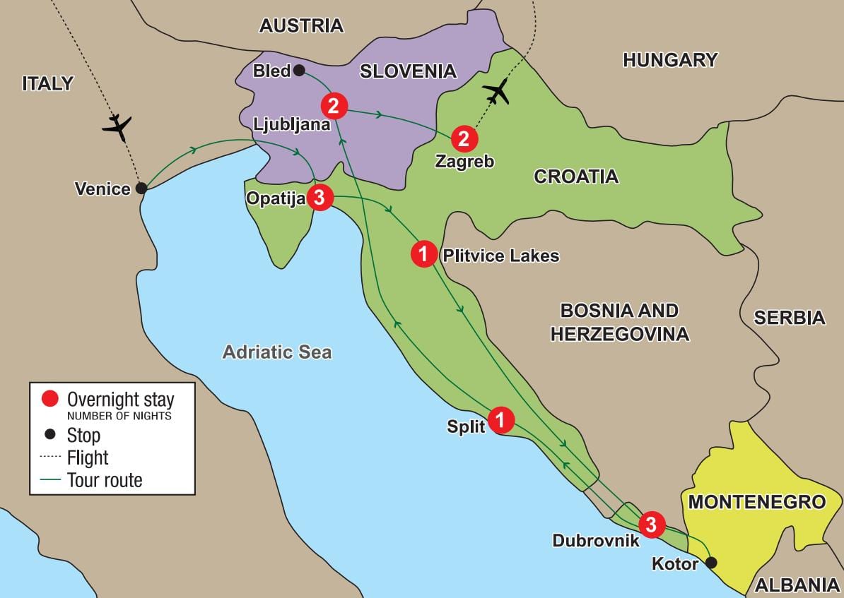 карта на опатия, Хърватска