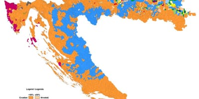 Карта етническа картата на Хърватия