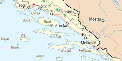 Карта На Южна Хърватия