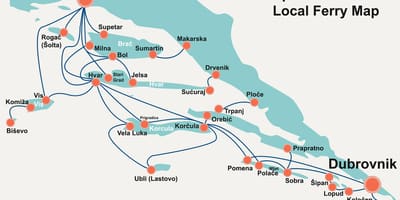 Карта на хърватското крайбрежие