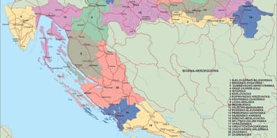 Карта на Хърватия политически 
