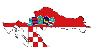 Флаг на картата на Хърватия 