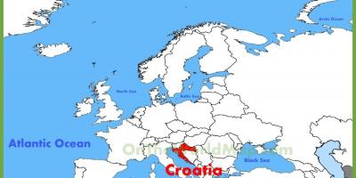 Местоположение на Хърватия върху картата на света