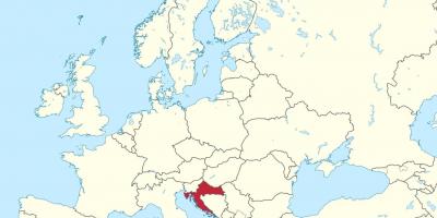 Хърватия на картата на Европа