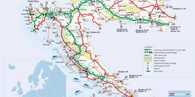 Карта на Хърватия влак