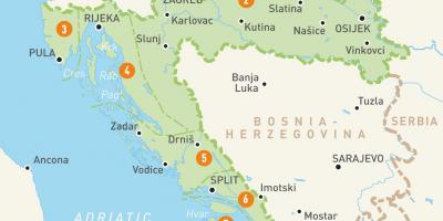 Карта на Хърватия и остров