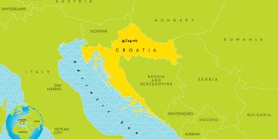 Карта на Хърватия и околностите